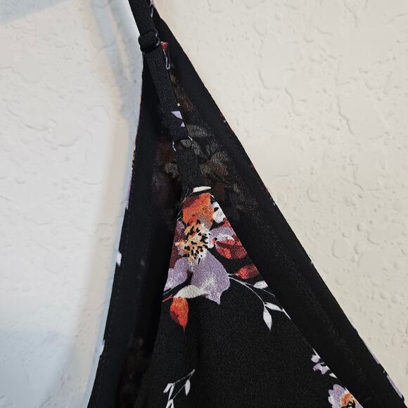 1. State Black Floral Wide Leg Jumpsuit Women's Small Dark Romantic - Picture 4 of 10